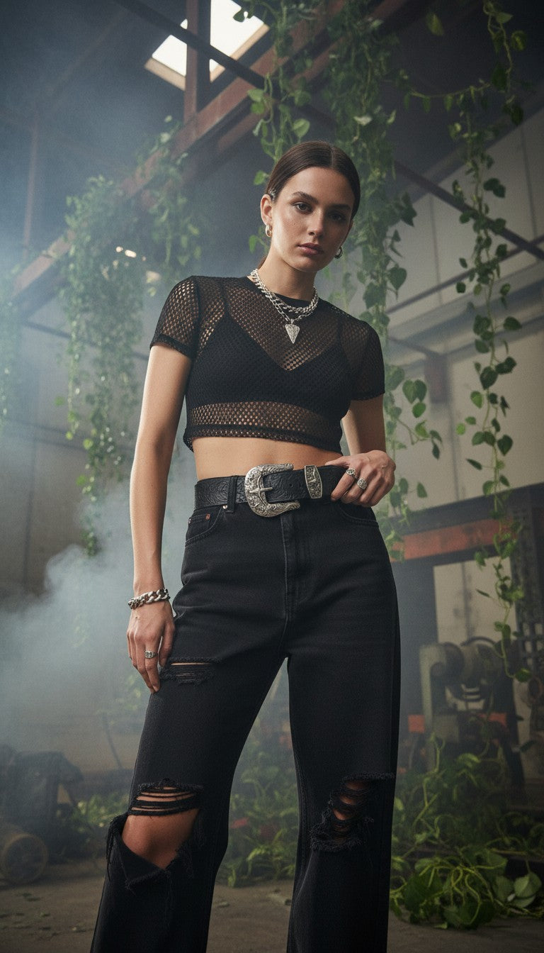 Boho belt | Embossed Faux Leather Belt