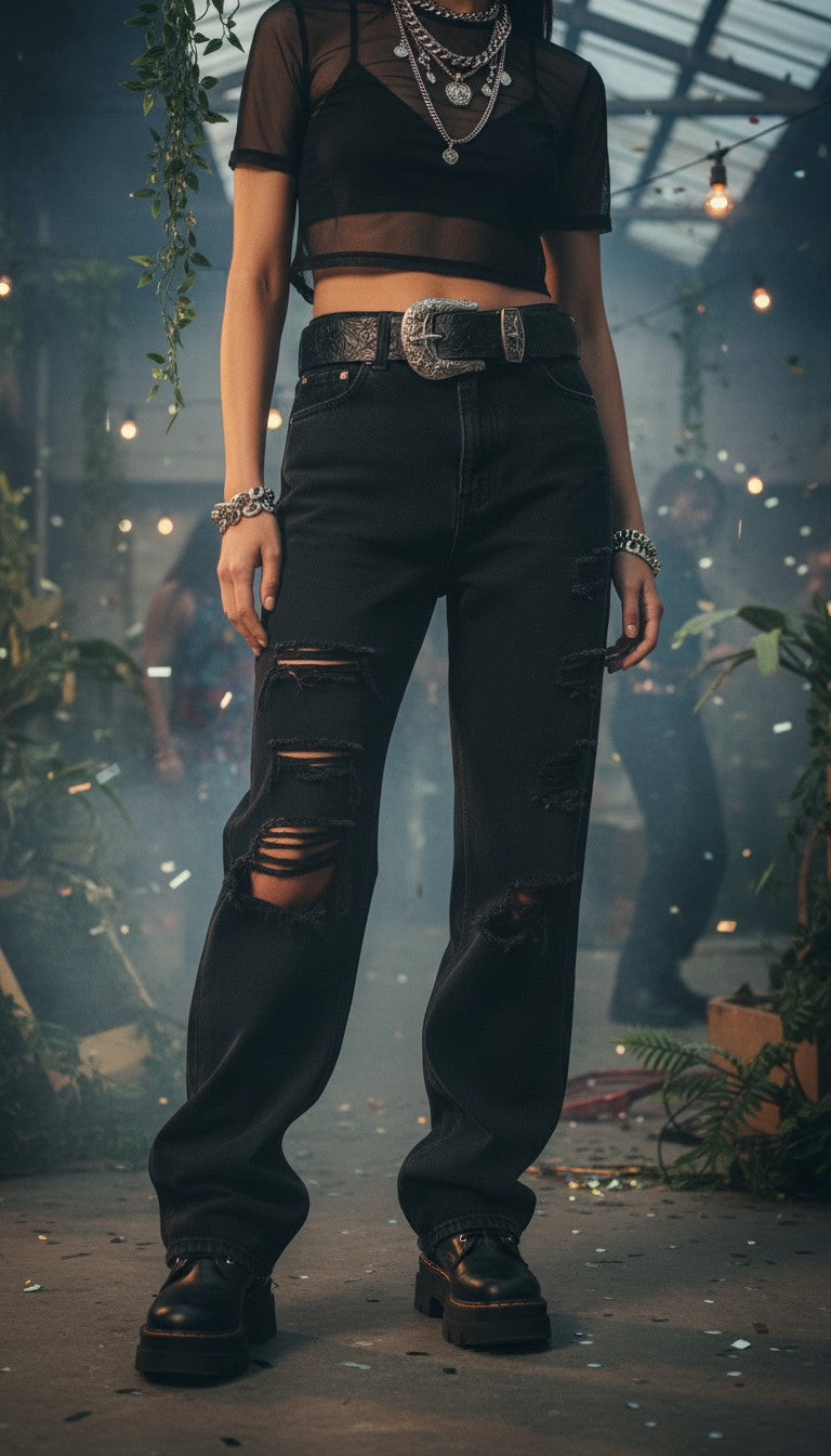 Boho belt | Embossed Faux Leather Belt