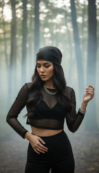 Eclipse Satin | Black Satin Scarf