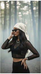 Moonstone Satin | Cream Satin Scarf