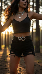 Ouro Belt | Snake Buckle Faux Leather Belt