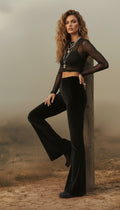 Solar Flare  |  Midnight Stretch Velvet Flares