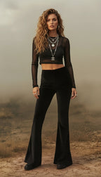 Solar Flare  |  Midnight Stretch Velvet Flares