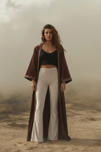 Solar Flare  |  Cream Stretch Velvet Flares