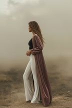 Solar Flare  |  Cream Stretch Velvet Flares